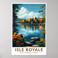Isle Royale National Park Travel Art Vintage