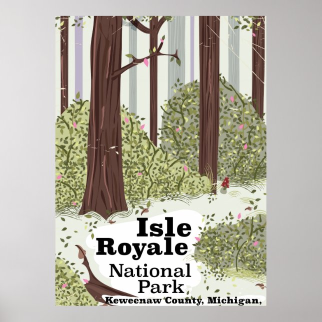 Isle Royale National Park vintage travel poster (Front)