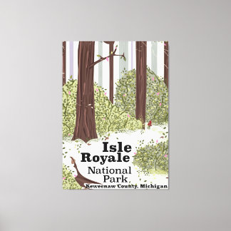 Isle Royale National Park vintage travel poster Canvas Print
