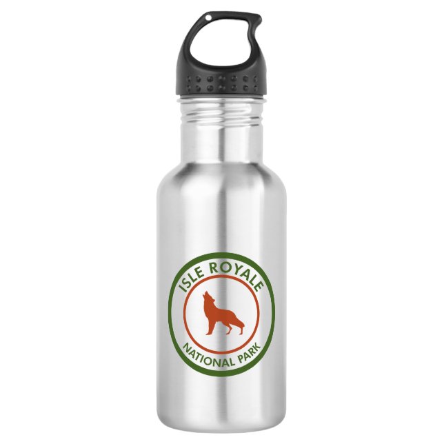 Isle Royale National Park Wolf 532 Ml Water Bottle (Front)