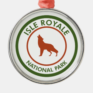 Isle Royale National Park Wolf Metal Tree Decoration