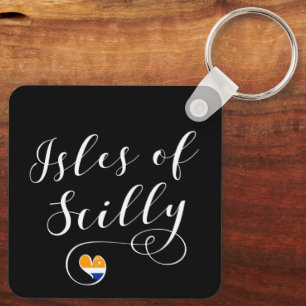 Isles of Scilly Flag Heart Key Ring