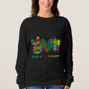 Ism Accept Love Understand Puzzle Pieces Tie Dye R Sweatshirt