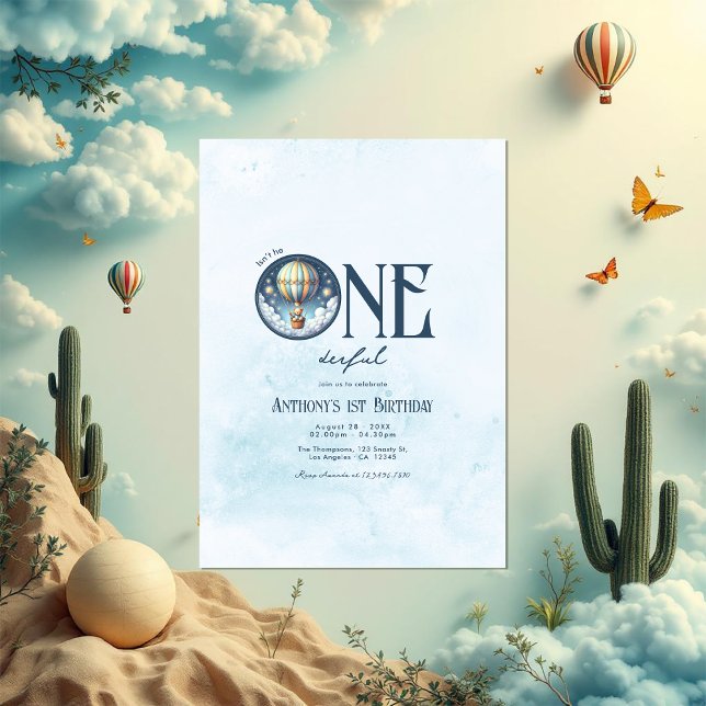 Isn’t He ONEderful 1st Birthday Party Invitation (Isn’t He ONEderful 1st Birthday Party Invitation)