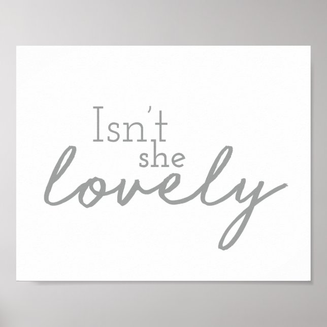 Isn’t She Lovely Drawn Font Nursery Decor Design (Front)