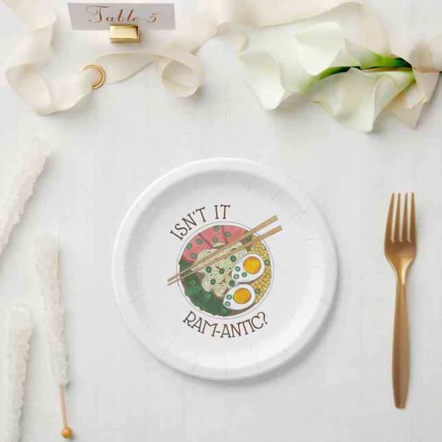 Isn't It Ram-antic Japanese Food Ramen Noodles Paper Plate (Wedding)