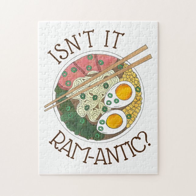 Isn't It Ram-Antic (Romantic) Ramen Noodles Love Jigsaw Puzzle (Vertical)