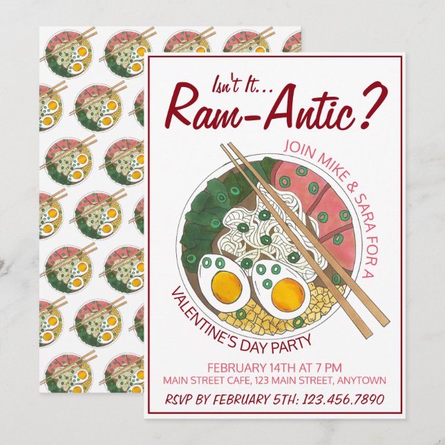 Isn't It Ram-antic (Romantic) Valentine's Day Invitation (Front/Back)