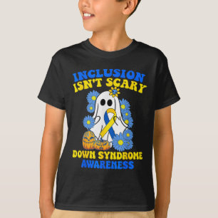 Isnt Scary Halloween Ghost Down Syndrome Awareness T-Shirt
