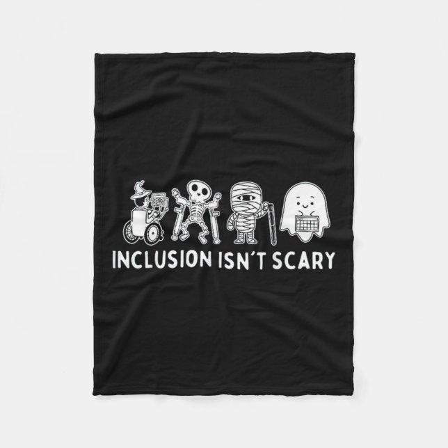 Isn't Scary Teacher Skeleton Ghost Cute  Fleece Blanket (Front)