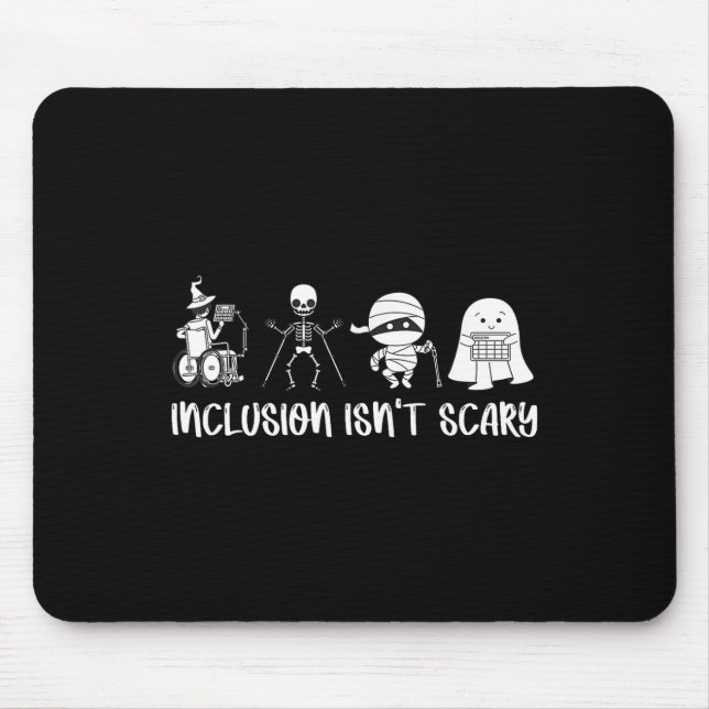 Isn't Scary Teacher Skeleton Ghost Cute Halloween  Mouse Mat (Front)