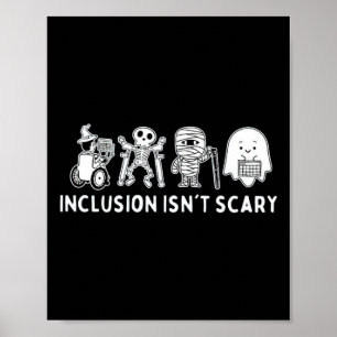 Isn't Scary Teacher Skeleton Ghost Cute Halloween Poster