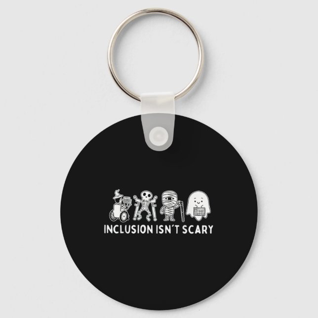 Isn't Scary Teacher Skeleton Ghost Cute  Key Ring (Front)