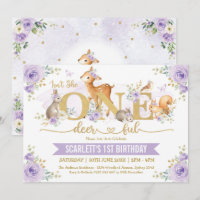 Isn't She ONE-deer-ful Lilac Woodland 1st Birthday