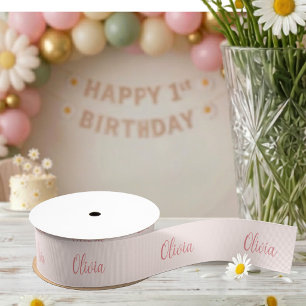 Isn't She One-derful Daisy Personalized Name Grosgrain Ribbon