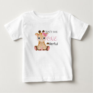 Isn't she Onederful baby girl birthday shirt