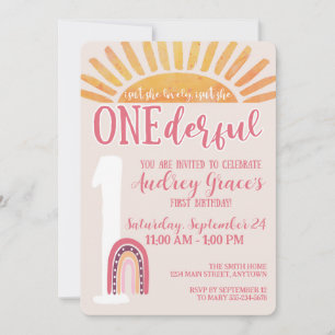 Isn't She ONEderful Birthday Invitation
