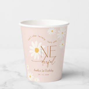 Isn't She ONEderful Daisy 1st Birthday Paper Cups