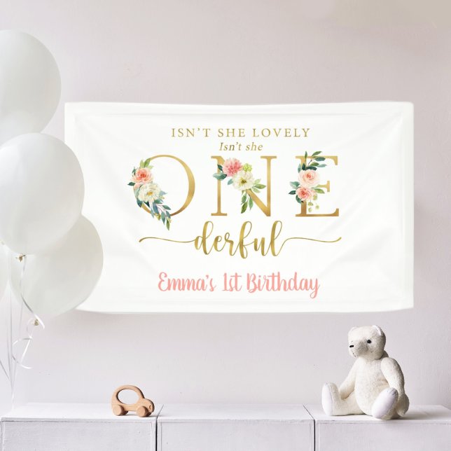 Isn't She Onederful Girl 1st Birthday Party Banner (Creator Uploaded)