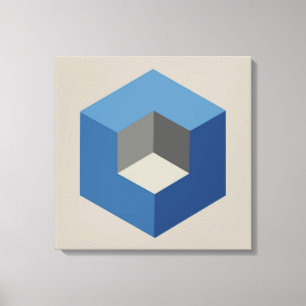 'Iso-Cube Blue Framed Canvas Print'
