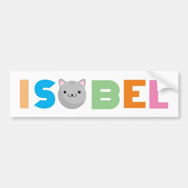 Isobel Grey or Ginger Cat Bumper Sticker (Front)