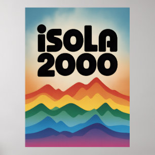 Isola 2000 Vintage Retro Ski Resort Poster