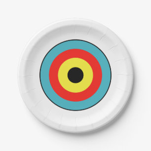 Isolated Archery Target Paper Plate