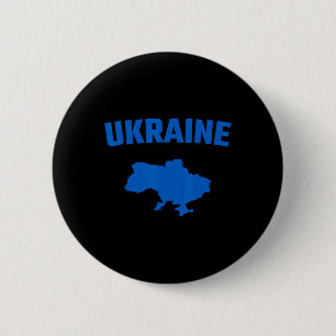 Isolated Blue Silhouette Of A Map Of Ukraine 6 Cm Round Badge
