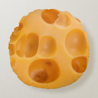 Isolated cheese piece, lovely design round cushion