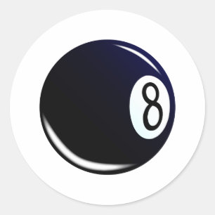 Isolated Eight Ball Classic Round Sticker
