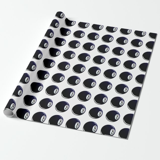 Isolated Eight Ball Wrapping Paper (Unrolled)