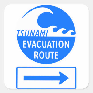 Isolated evacuation Route Highway sign Square Sticker
