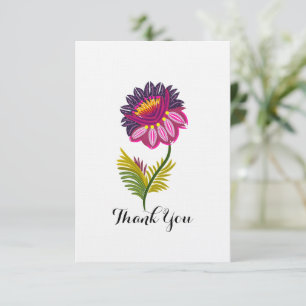Isolated flower thank you card