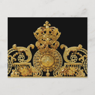 Isolated Golden gate of Versailles castle - France Postcard