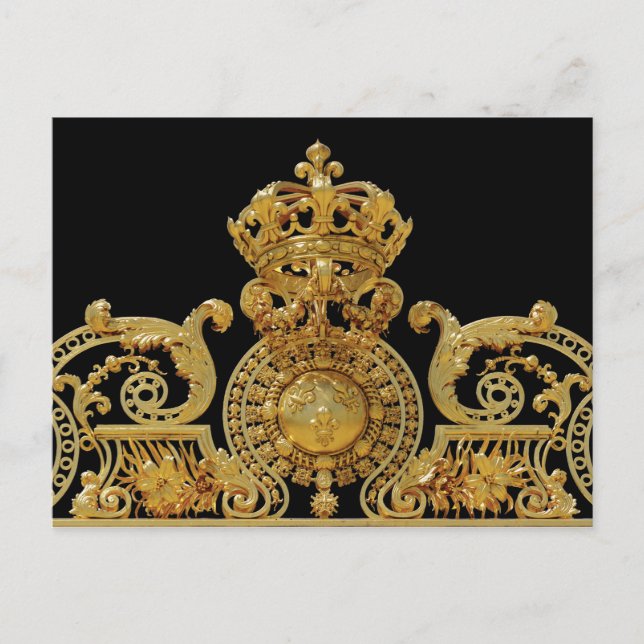 Isolated Golden gate of Versailles castle - France Postcard (Front)