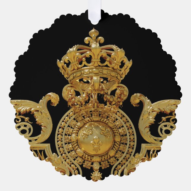 Isolated Golden gate of Versailles castle - France Tree Decoration Card (Front)
