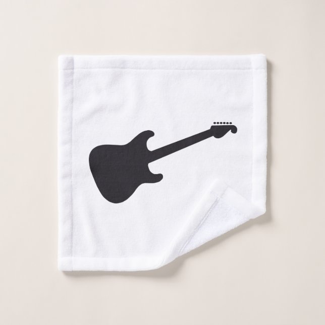 Isolated Guitar SIlhouette Wash Cloth (Wash Cloth)