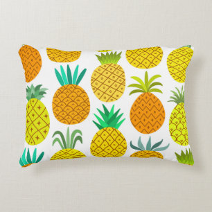 Isolated Pineapple: Vintage Seamless Pattern. Decorative Cushion