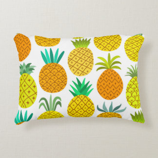 Isolated Pineapple: Vintage Seamless Pattern. Decorative Cushion