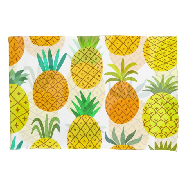 Isolated Pineapple: Vintage Seamless Pattern. Pillowcase (Front)
