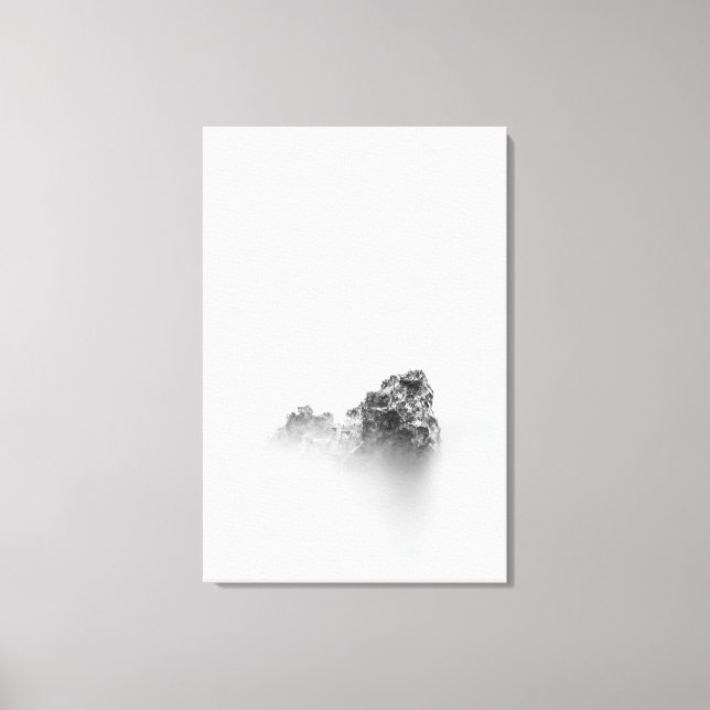 Isolated rock in a mist of sea canvas print (Front)
