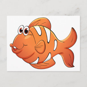 Isolated tropical fish on white postcard
