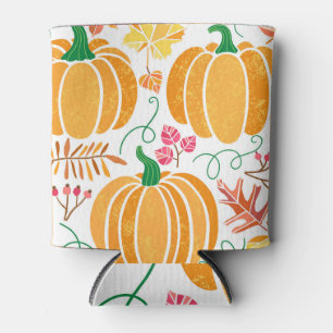 Isolated Vintage Pumpkin Illustration Set Can Cooler