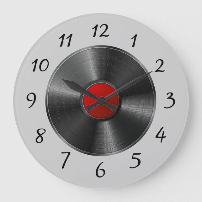 Isolated Vinyl record Large Clock (Front)