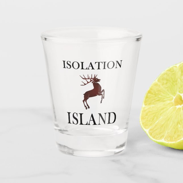 Isolation Island Clue Shot Glass (Front)