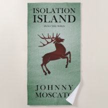 Isolation Island Deer Beach Towel