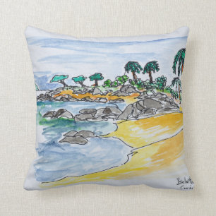 Isolella Beach, Ajaccio Corsica, France Cushion
