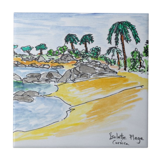 Isolella Beach, Ajaccio | Corsica, France Tile (Front)
