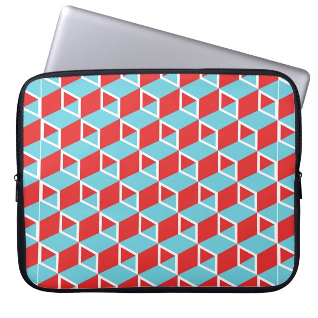 Isometric colourful cube box seamless pattern back laptop sleeve (Front)
