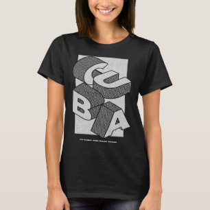 Isometric Cuba Block Letters Cuban Souvenir T-Shirt